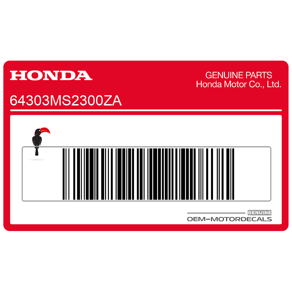 Genuine Honda CBR1000F Right Frame Cowling Stripe Right Side OEM Decal Part Number 64303MS2300ZA