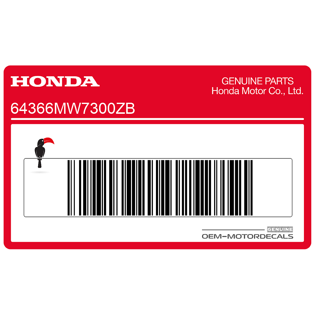 Honda CBR1000F Adesivo carenatura laterale lato sinistro OEM 64366MW7300ZB
