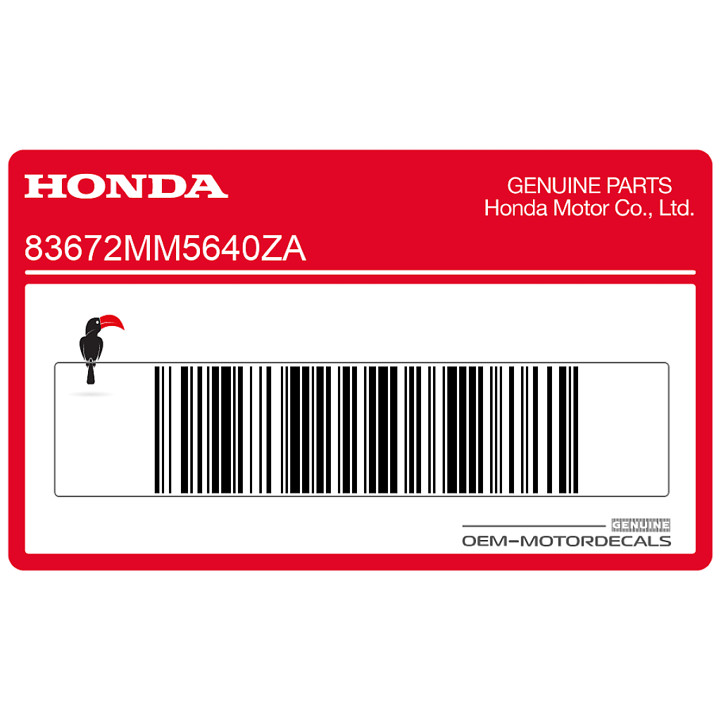 Honda CBR1000F Sticker Kuipdeel Rechts Rechterkant OEM 83672MM5640ZA
