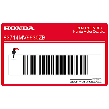 Frame cowling decal, left side