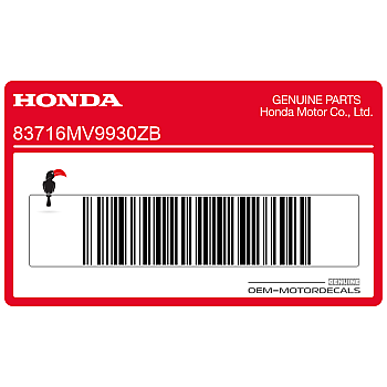 Frame cowling decal, left side