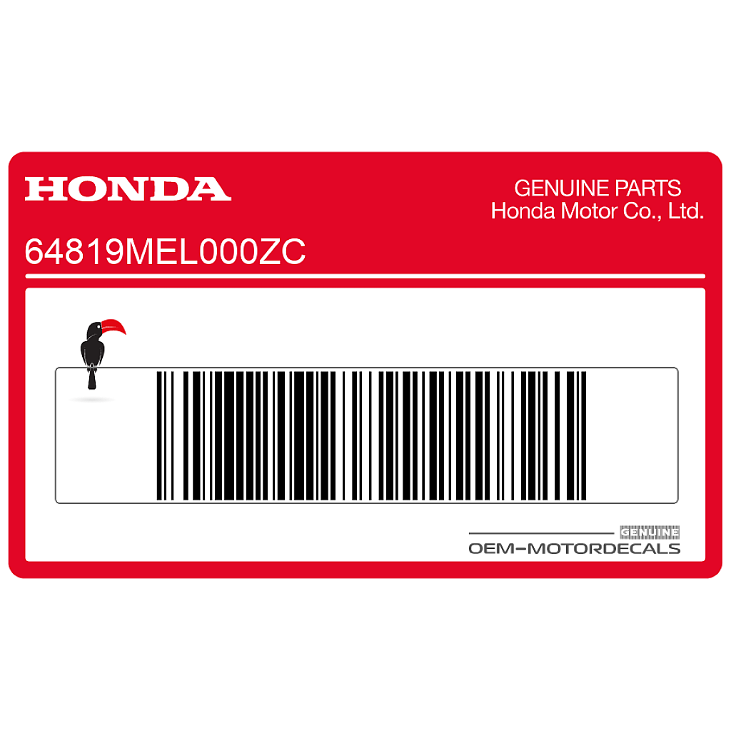 Honda CBR1000RR FIREBLADE Onderkuip HONDA Logo Sticker OEM 64819MEL000ZC
