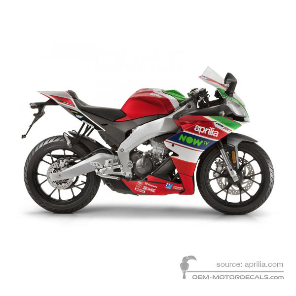 Stickers voor Aprilia RS125 Replica 2018 - Rood • Aprilia OEM Stickers