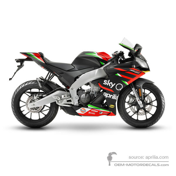 Stickers voor Aprilia RS125 Replica 2019 - Zwart • Aprilia OEM Stickers