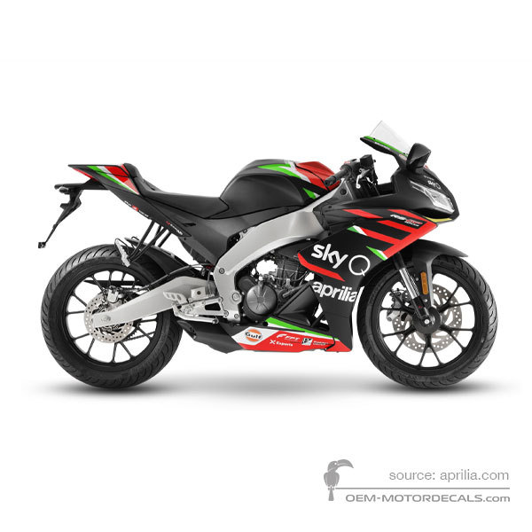 Autocollants pour pour Aprilia RS125 GP Replica 4T 2021 - Noir • Aprilia Autocollants OEM