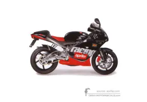 Stickers voor Aprilia RS50 1999 - Zwart Rood • Aprilia OEM Stickers