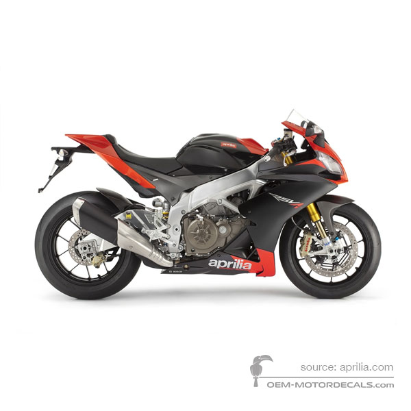 Decals for Aprilia RSV4 1000R Factory STD 2011 - Black • Aprilia OEM Decals