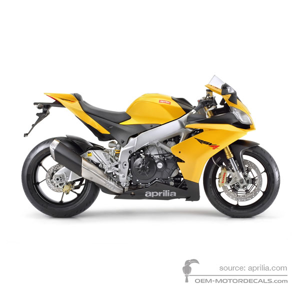 Stickers voor Aprilia RSV4 1000R 2014 - Geel • Aprilia OEM Stickers