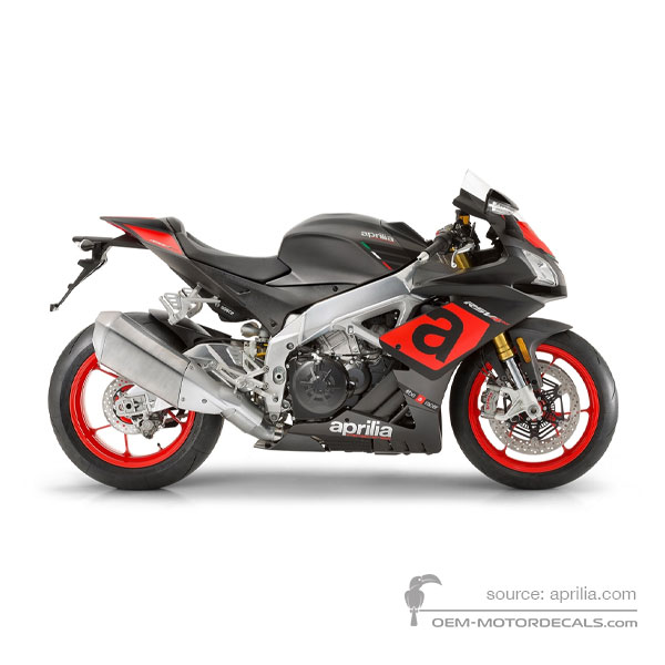 Stickers voor Aprilia RSV4 1000RR 2017 - Zwart • Aprilia OEM Stickers