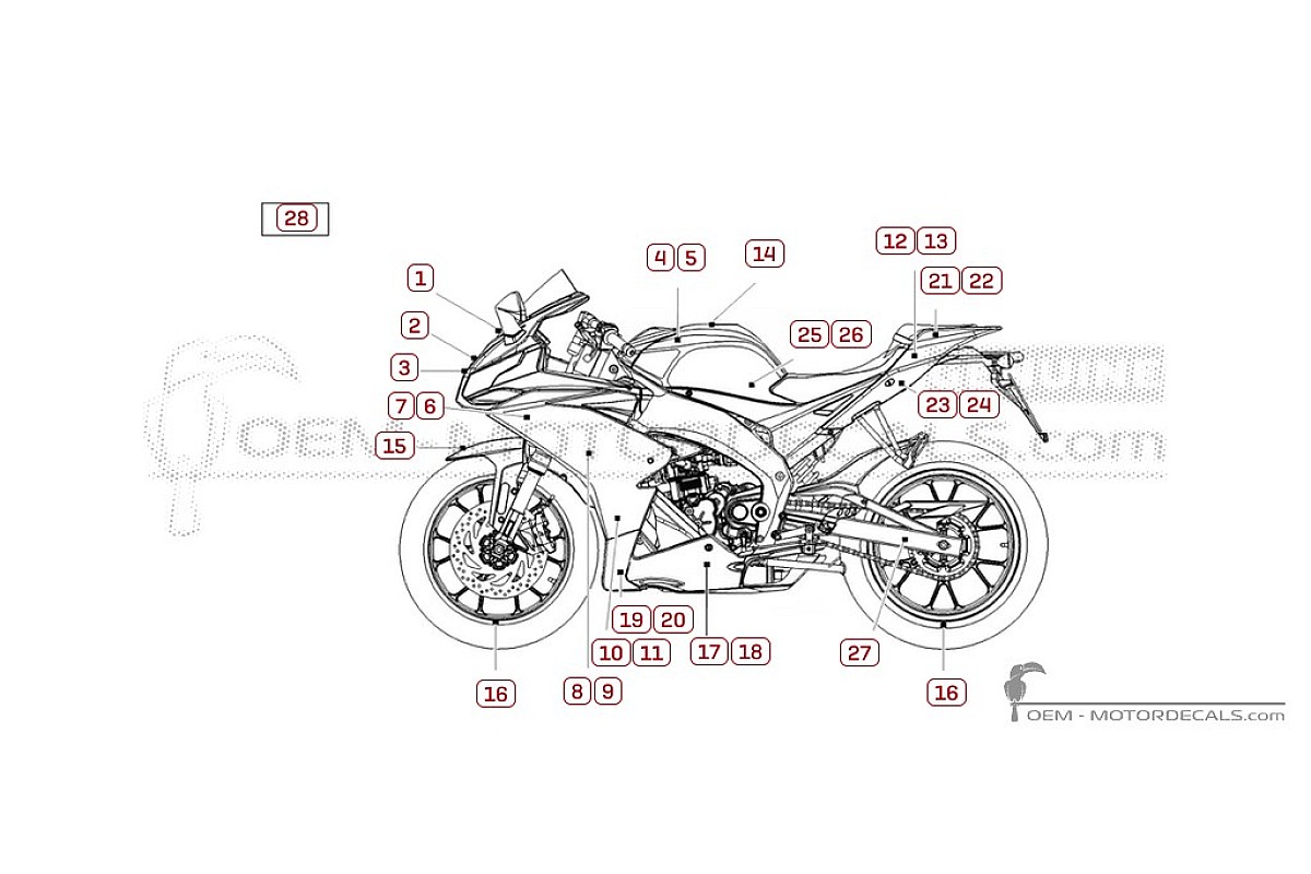 Decals for Aprilia RS125 2025 • Aprilia OEM Decals
