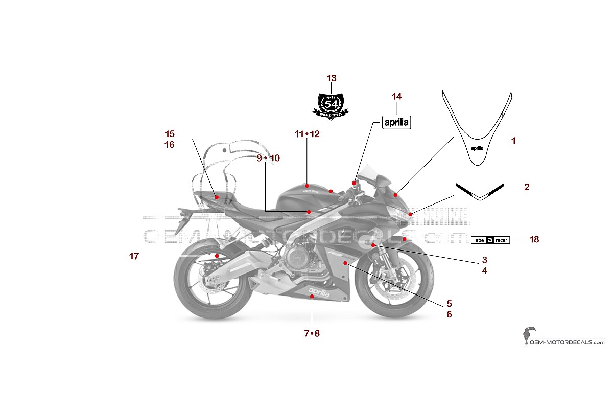Decals for Aprilia RS660 2023 - Black • Aprilia OEM Decals