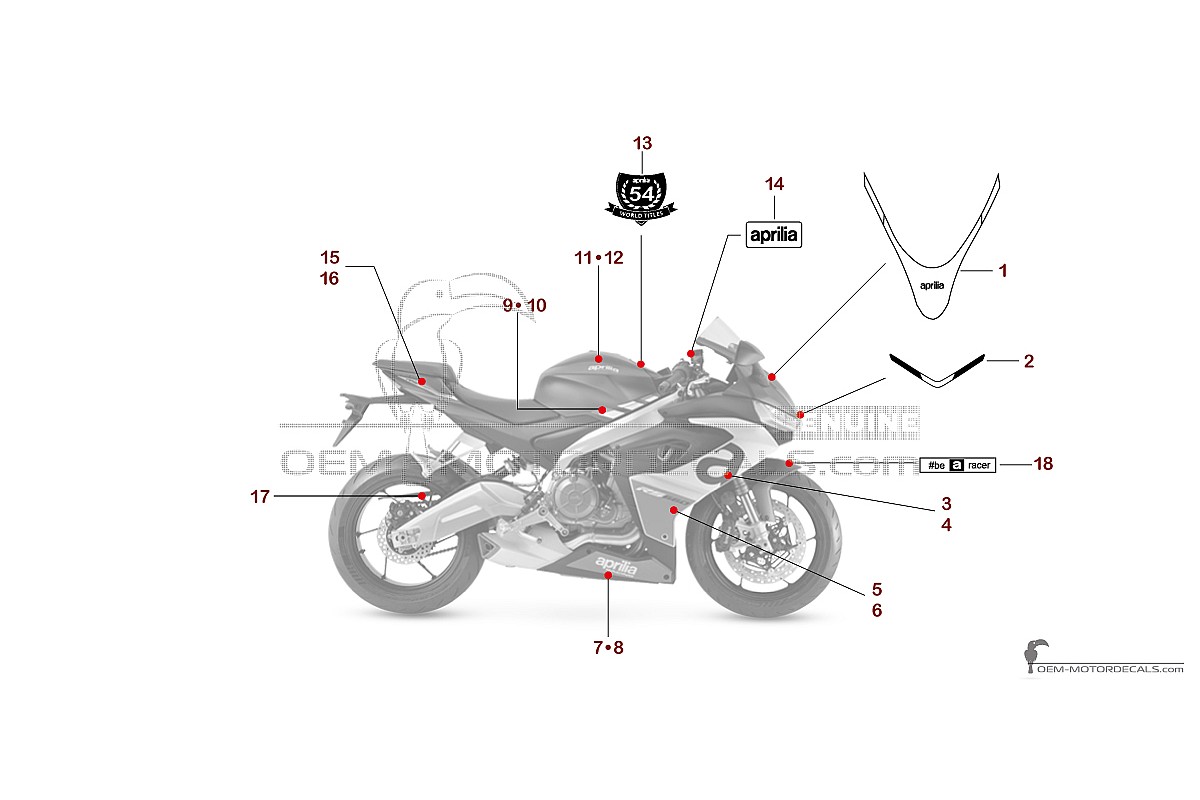 Decals for Aprilia RS660 2023 - Blue • Aprilia OEM Decals