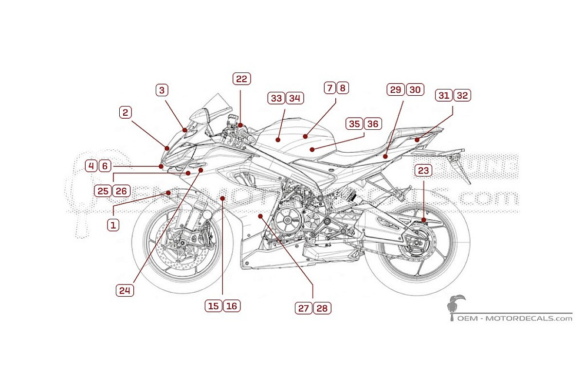 Decals for Aprilia RS660 Factory 2025 • Aprilia OEM Decals