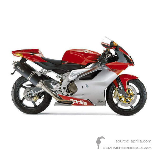 Naklejki do Aprilia RSV1000R 2004 - Czerwony • Aprilia Naklejki OEM