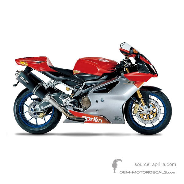 Naklejki do Aprilia RSV1000R Factory 2004 - Czerwony • Aprilia Naklejki OEM