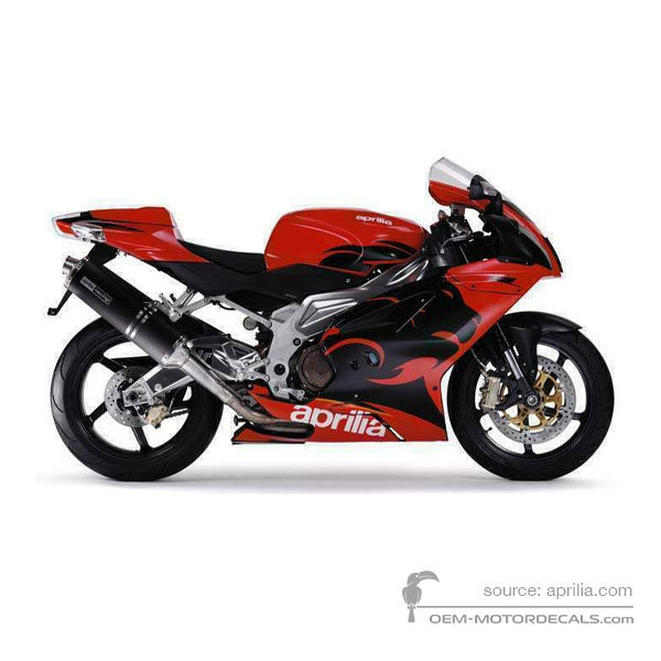 Naklejki do Aprilia RSV1000R 2005 - Czerwony • Aprilia Naklejki OEM