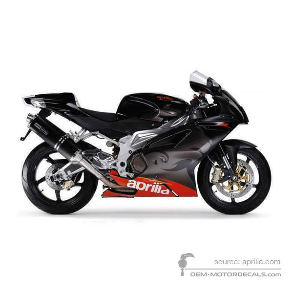 Naklejki do Aprilia RSV1000R 2005 - Czarny • Aprilia Naklejki OEM