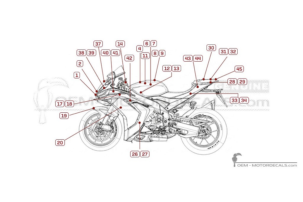 Pegatinas para Aprilia RSV4 1000 | 1100 Factory 2025 • Aprilia Pegatinas OEM