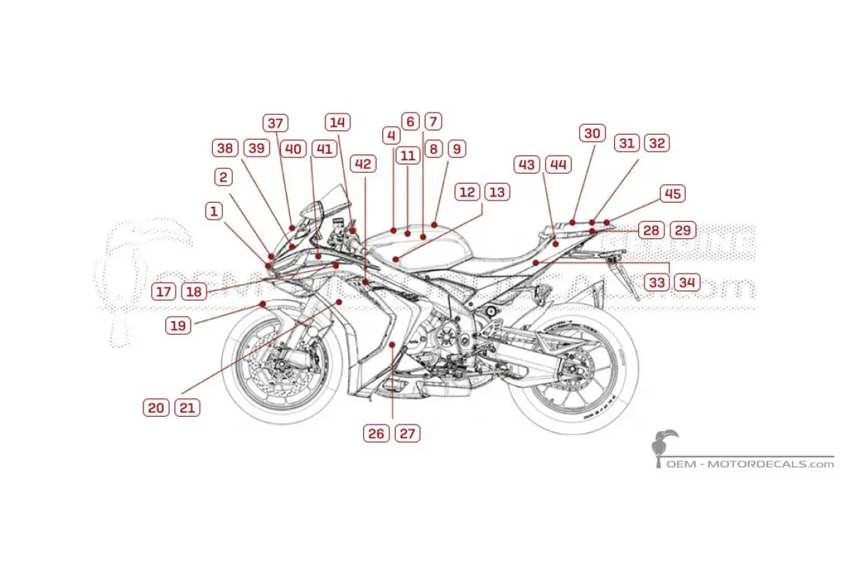 Aufkleber für Aprilia RSV4 1000 | 1100 Factory 2026 • Aprilia OEM-Aufkleber