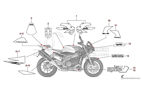 Aprilia RSV TUONO 1000 R FACTORY 2007 - Rood