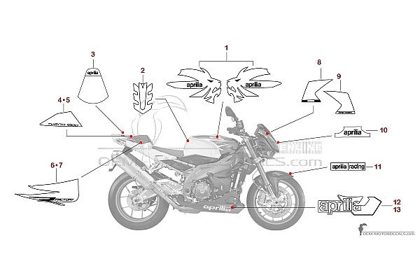 Aprilia RSV TUONO 1000 R FACTORY 2008 - Rood