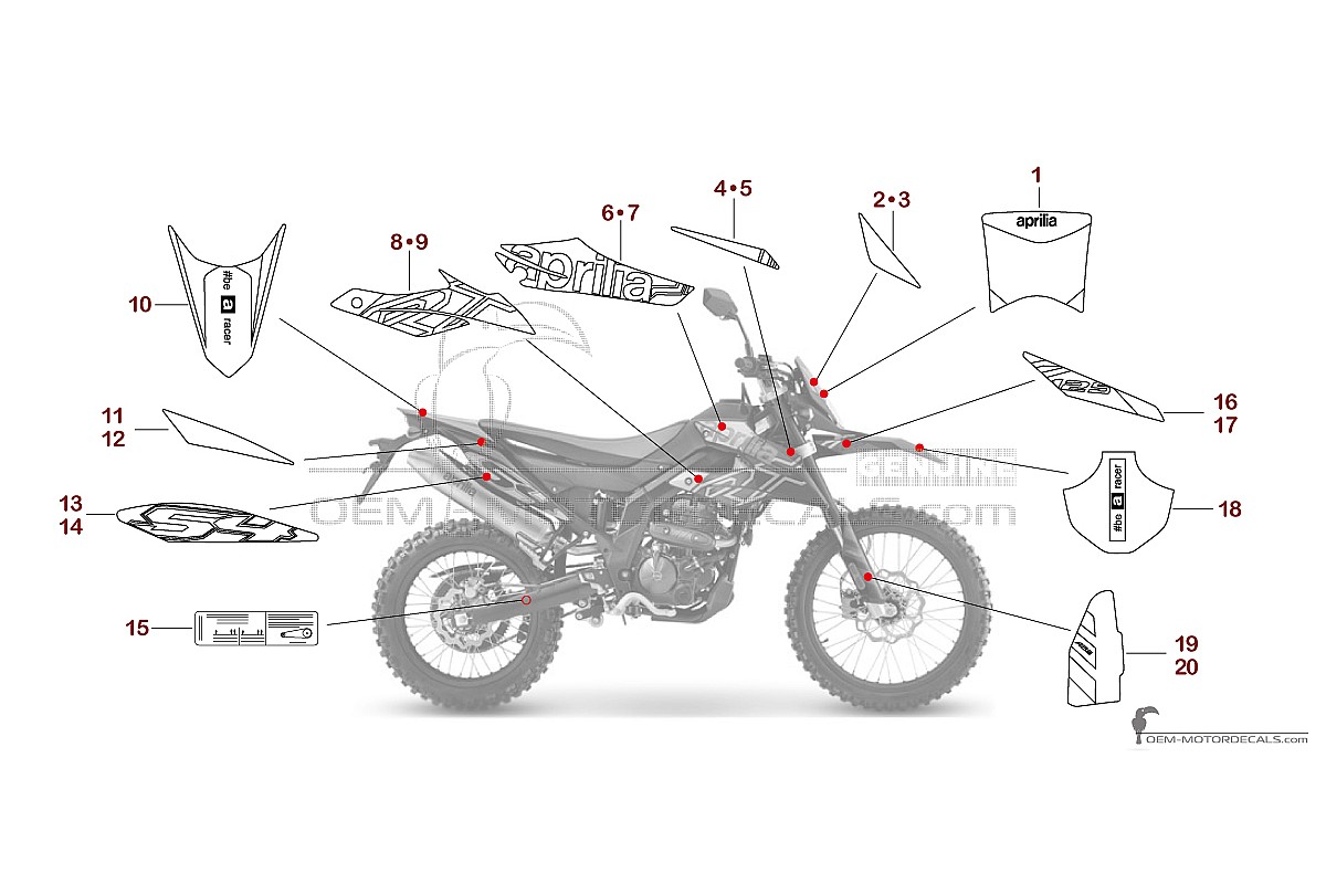 Decals for Aprilia RX125 2022 - Blue • Aprilia OEM Decals