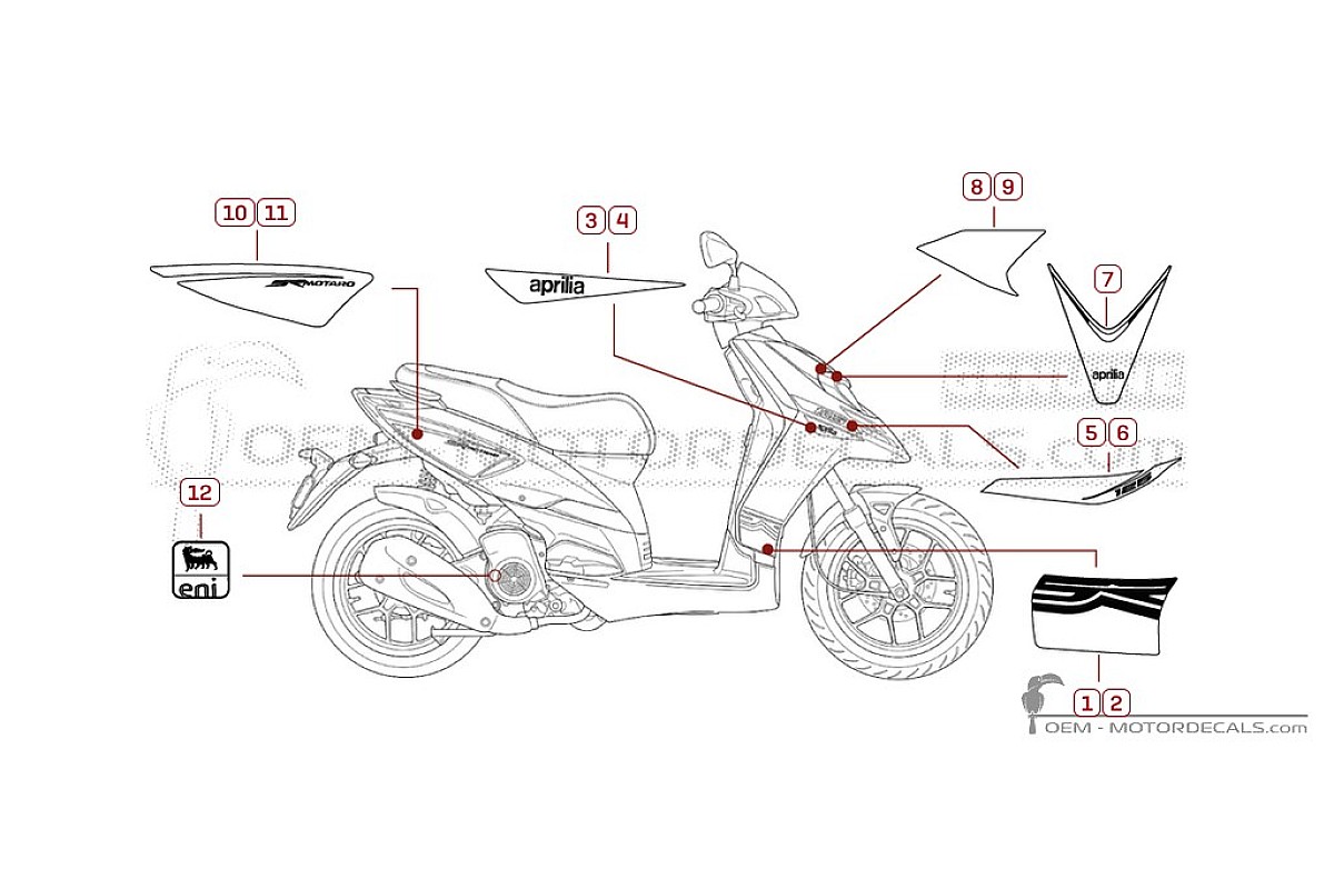 Pegatinas para Aprilia SR MOTARD 125 2013 • Aprilia Pegatinas OEM