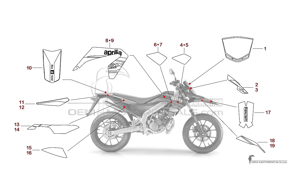 Naklejki do Aprilia SX50 2019 - Zielony • Aprilia Naklejki OEM