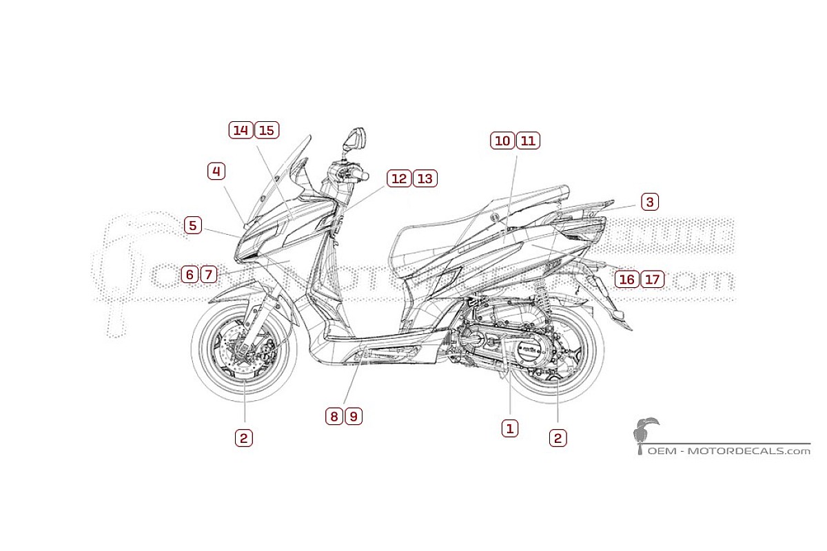 Pegatinas para Aprilia SXR50 Sport 2021 • Aprilia Pegatinas OEM