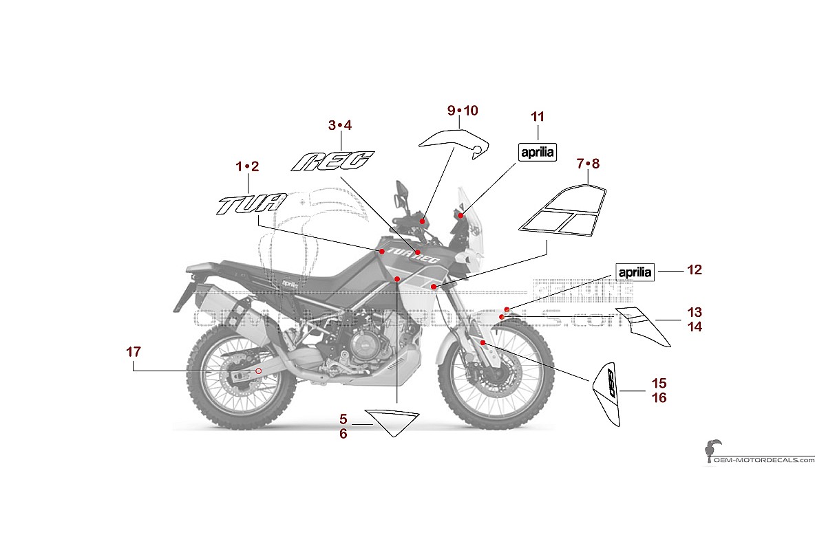 Decals for Aprilia TUAREG 660 2021 - Blue • Aprilia OEM Decals