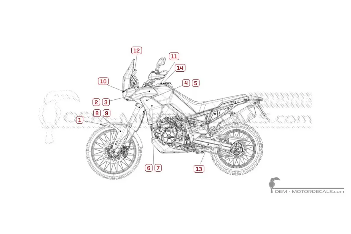 Pegatinas para Aprilia TUAREG 660 2025 • Aprilia Pegatinas OEM