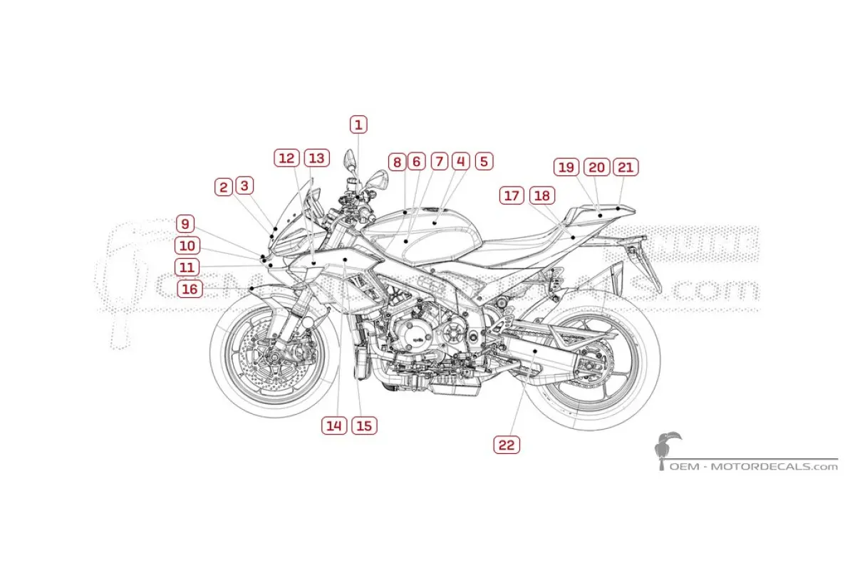 Adesivi per Aprilia TUONO V4 1100 2025 • Aprilia Adesivi OEM
