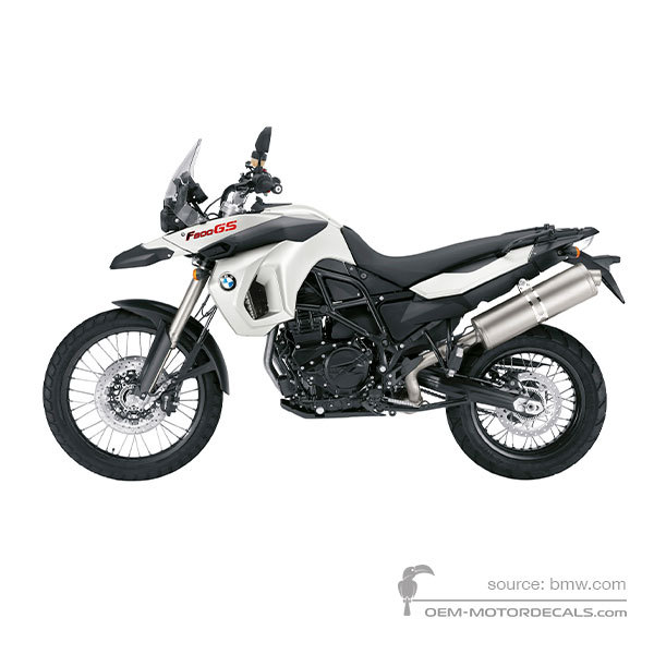 Stickers voor BMW F800GS 2009 - Zwart Wit • BMW OEM Stickers