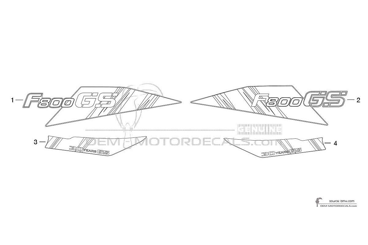 Adesivi per BMW F800GS 2010 - Bianco • BMW Adesivi OEM