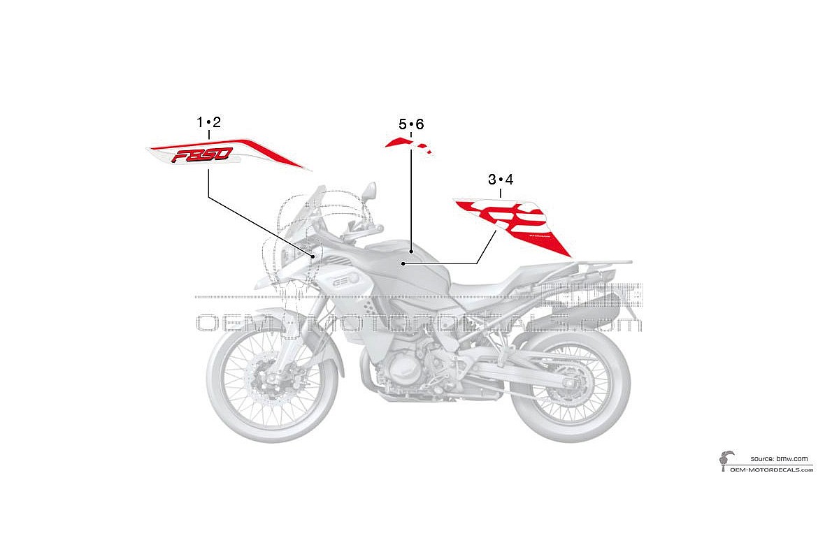 Adesivi per BMW F850GS Adventure 2019 - Blu • BMW Adesivi OEM