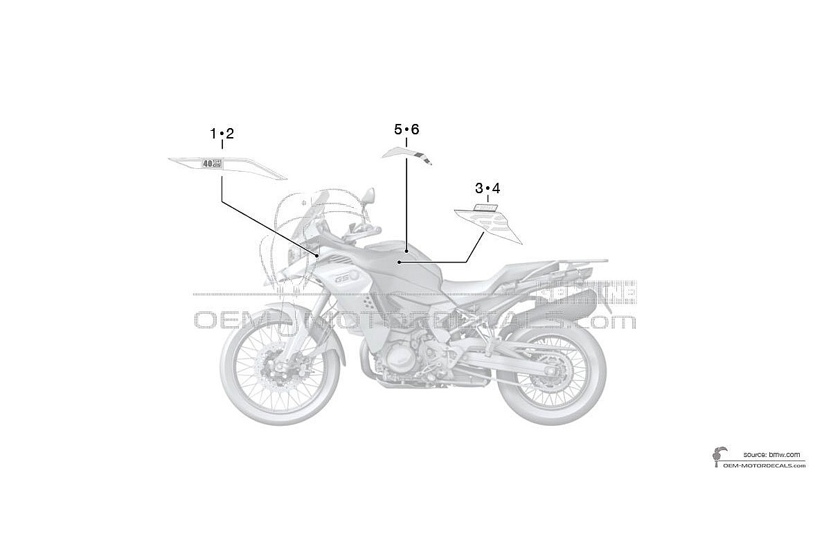 Adesivi per BMW F850GS Adventure 2022 - Nero • BMW Adesivi OEM