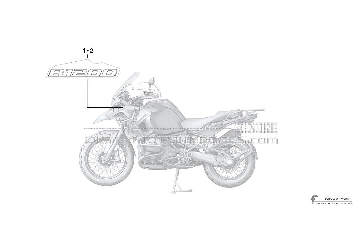 Adesivi per BMW R1200GS Adventure 2013 - Bianco • BMW Adesivi OEM
