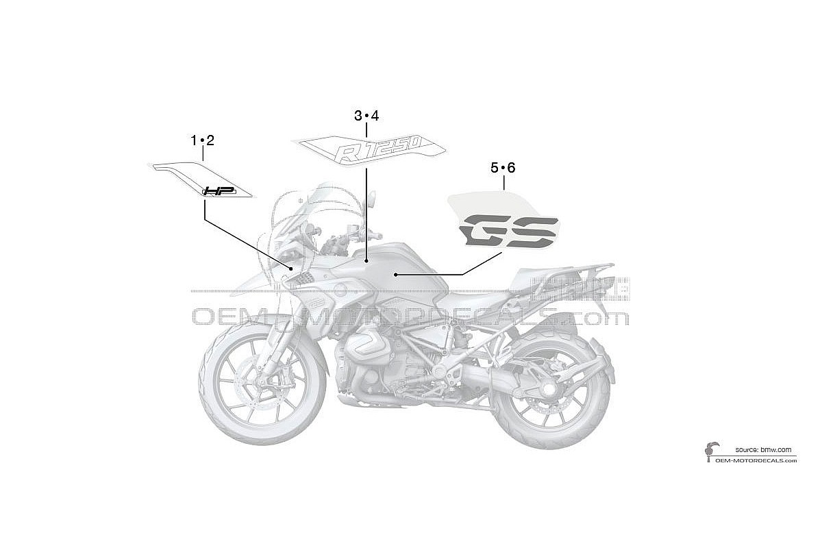 Decals for BMW R1250GS 2019 - White • BMW OEM Decals