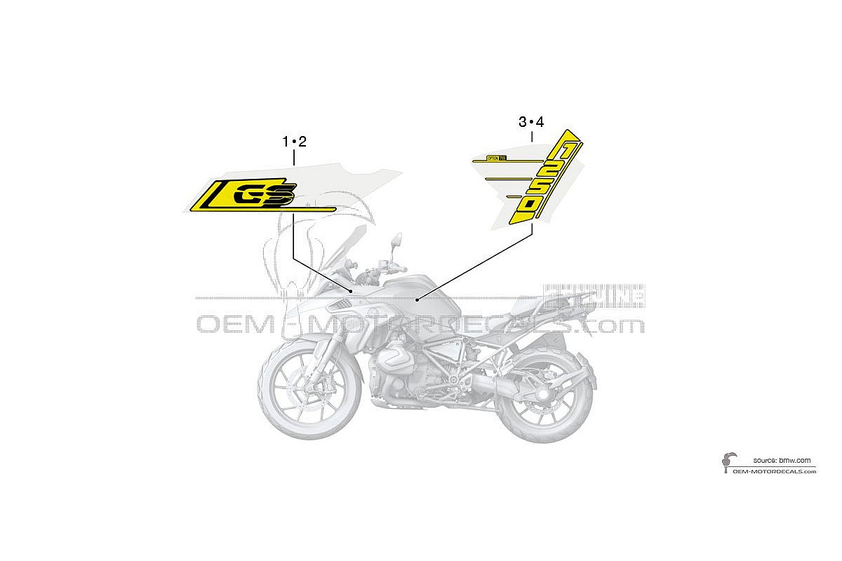 Adesivi per BMW R1250GS 2022 - Giallo • BMW Adesivi OEM