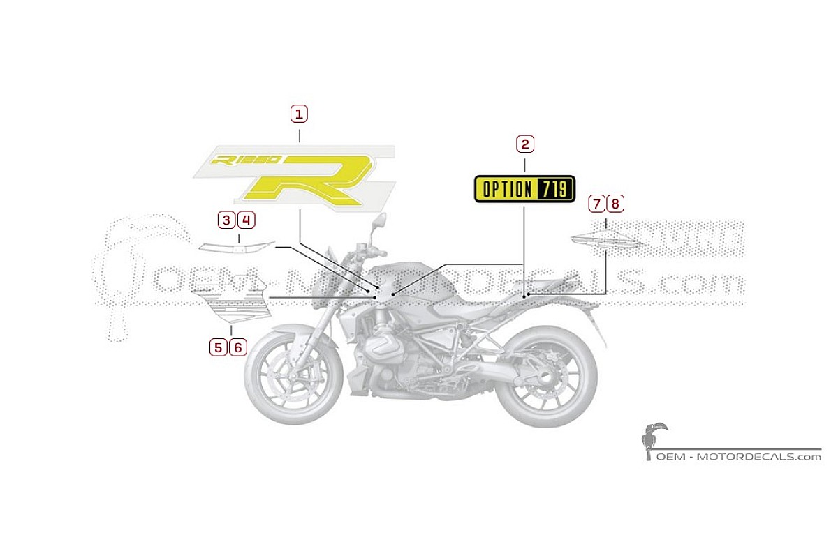 Adesivi per BMW R1250R Option 719 2018 • BMW Adesivi OEM