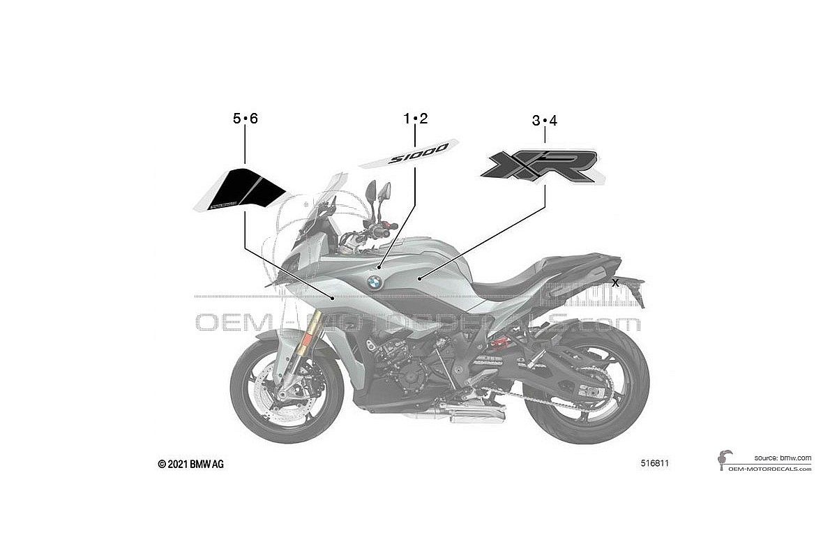 Adesivi per BMW S1000XR 2022 - Nero • BMW Adesivi OEM