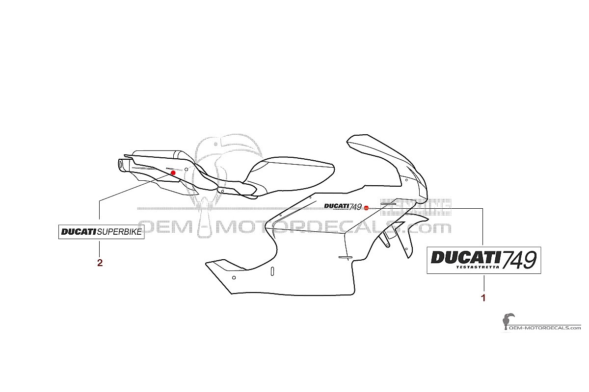 Decals for Ducati 749 2005 - Yellow • Ducati OEM Decals