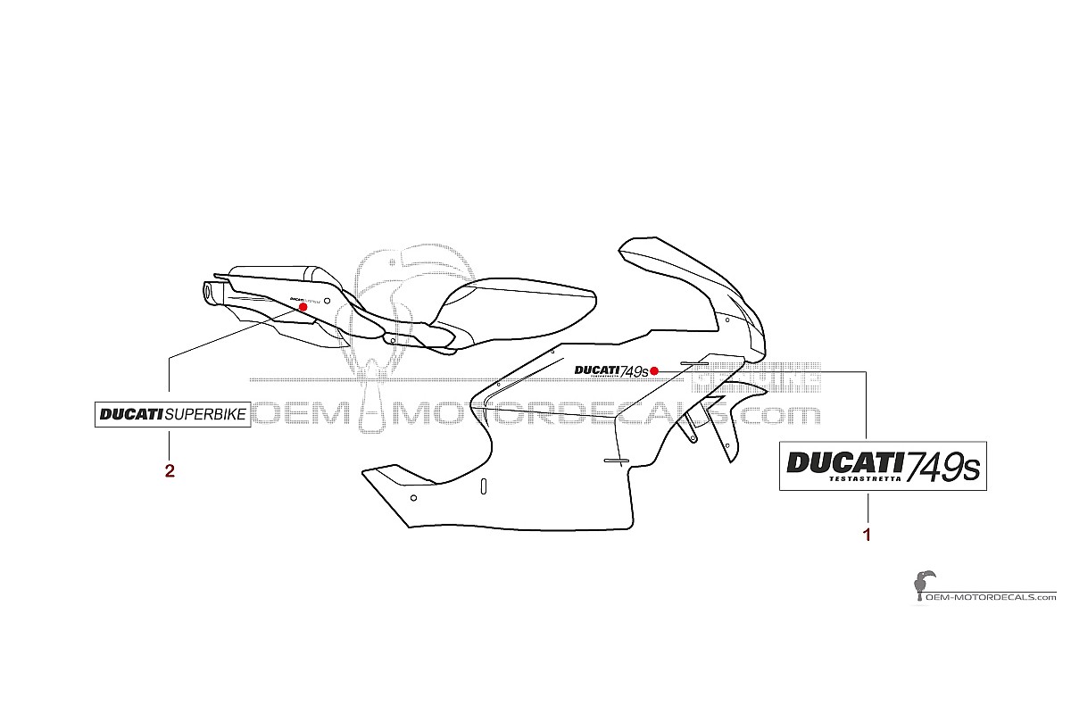 Decals for Ducati 749S 2004 - Yellow • Ducati OEM Decals