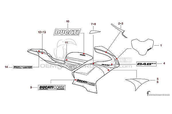 Ducati 848 EVO CORSE 2012 Special Edition - Zwart Rood