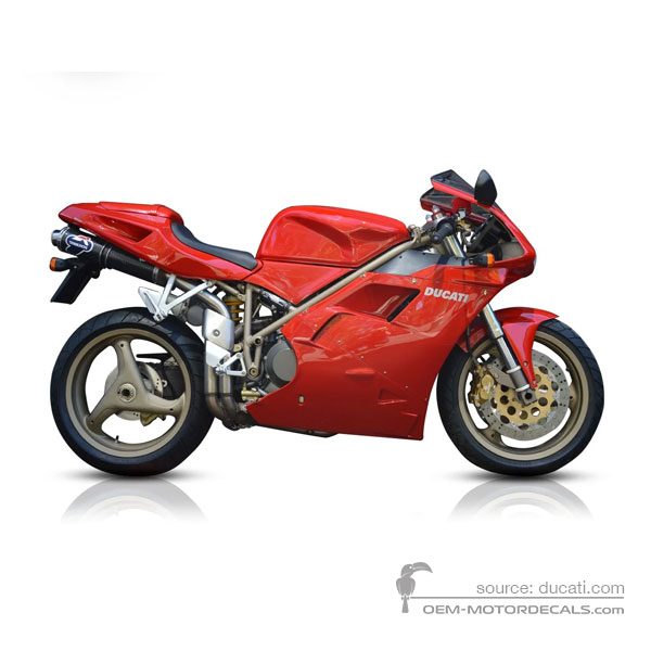 Stickers voor Ducati 916 1998 - Rood • Ducati OEM Stickers