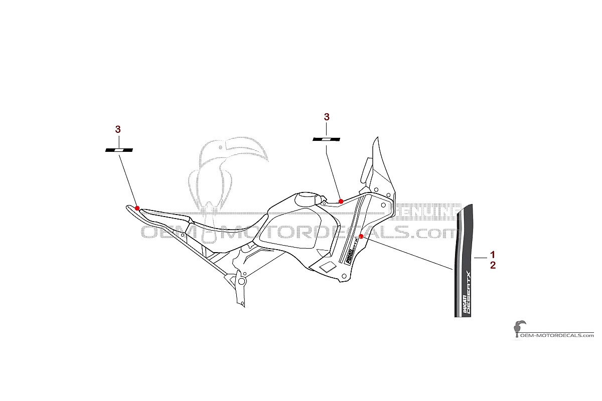Decals for Ducati DESERTX 2024 - White • Ducati OEM Decals