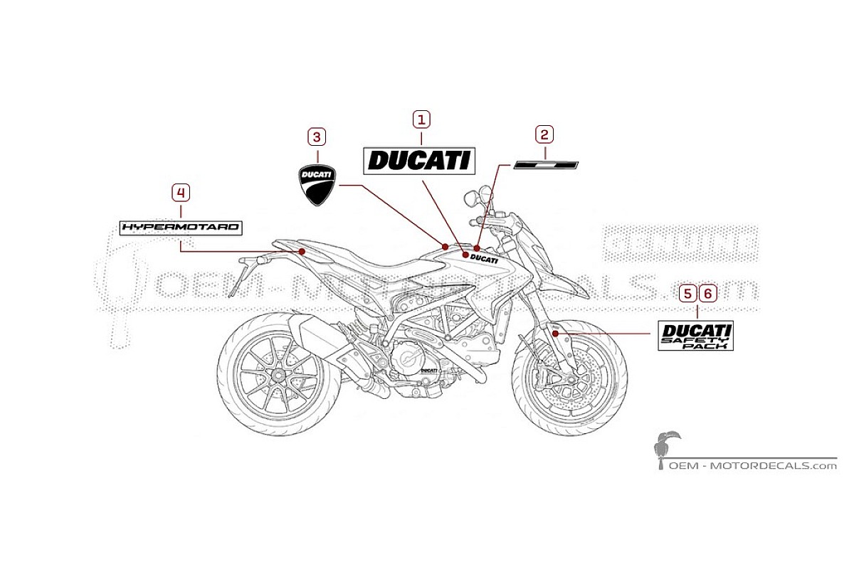 Decals for Ducati HYPERMOTARD 821 2015 • Ducati OEM Decals