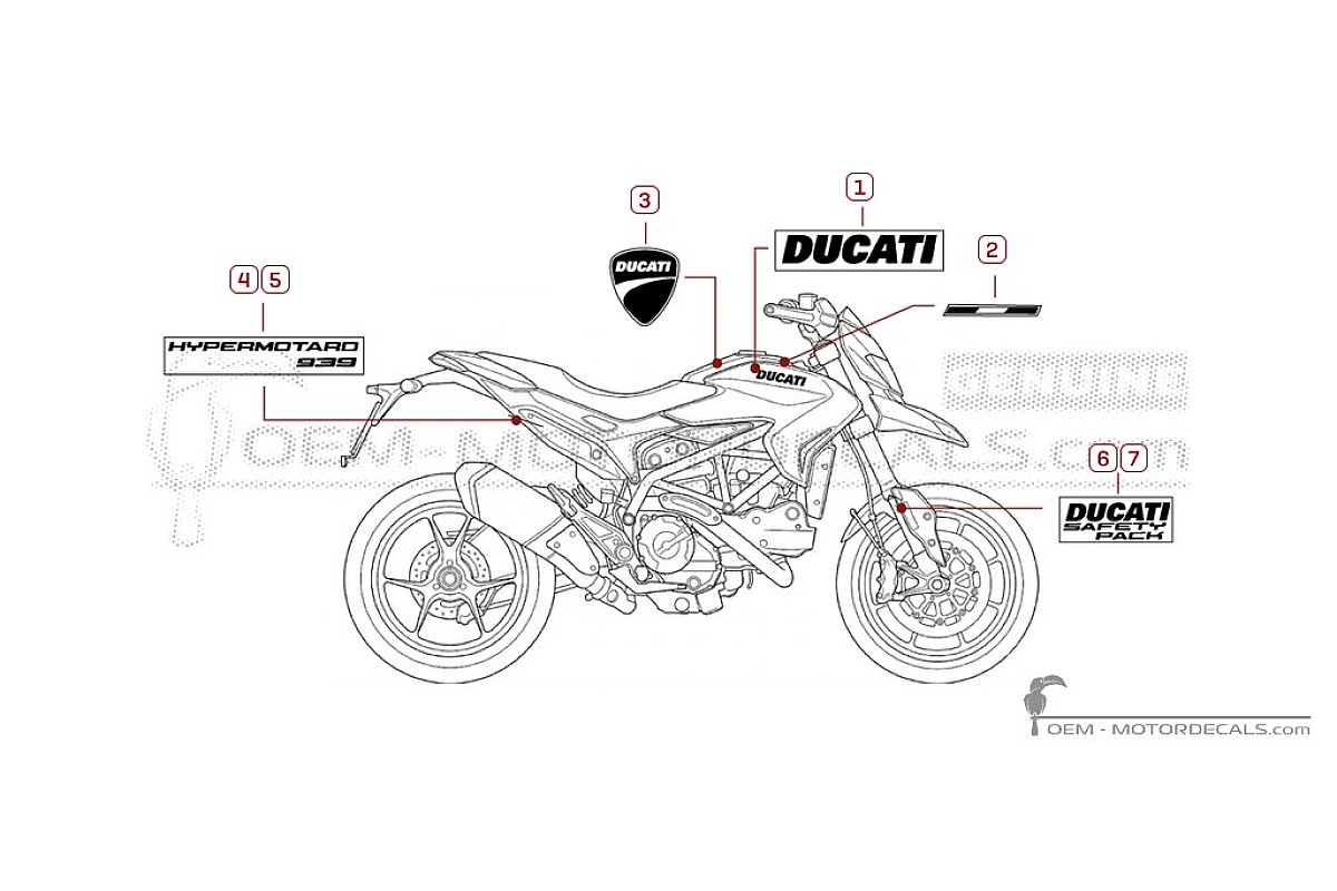 Decals for Ducati HYPERMOTARD 939 2018 • Ducati OEM Decals