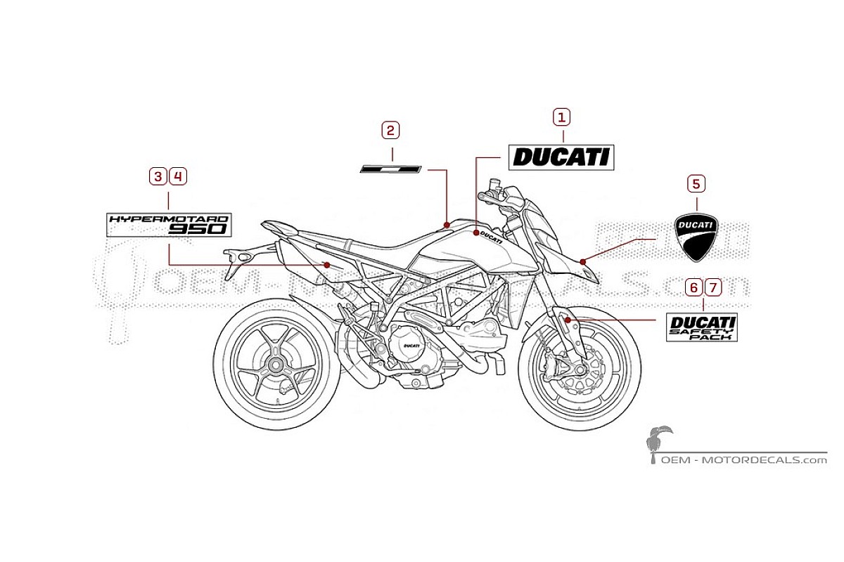 Decals for Ducati HYPERMOTARD 950 2020 • Ducati OEM Decals