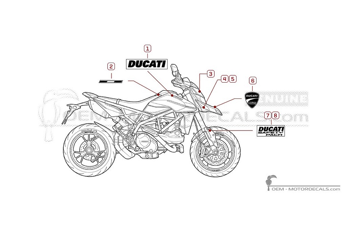 Decals for Ducati HYPERMOTARD 950 SP 2021 • Ducati OEM Decals